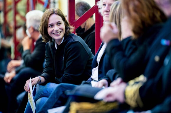 Nathalie Pechalat - Défilé de la collection Olympique de l'équipementier "Le Coq Sportif" à Romilly-sur-Seine, le 4 octobre 2021. © Jean-Baptiste Autissier/Panoramic/Bestimage