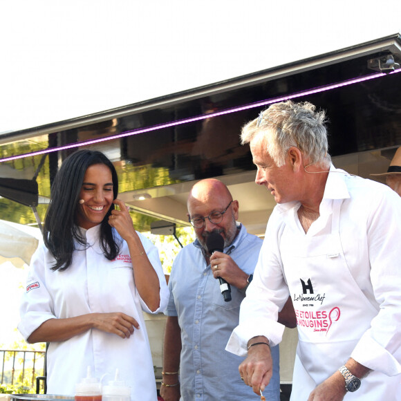 Franck Dubosc et sa femme Danièle durant la 1ère journée du Liban à Mougins le 1er août 2021, journée caritative, organisée par l'association "Mon Liban d'Azur". © Bruno Bebert/Bestimage