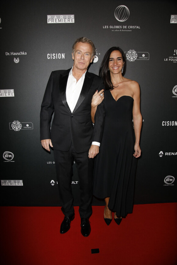 Franck Dubosc et sa femme Danièle arrivent à la 14ème cérémonie des Globes de Cristal, à la salle Wagram à Paris, le 4 février 2019. © Marc Ausset-Lacroix/Bestimage