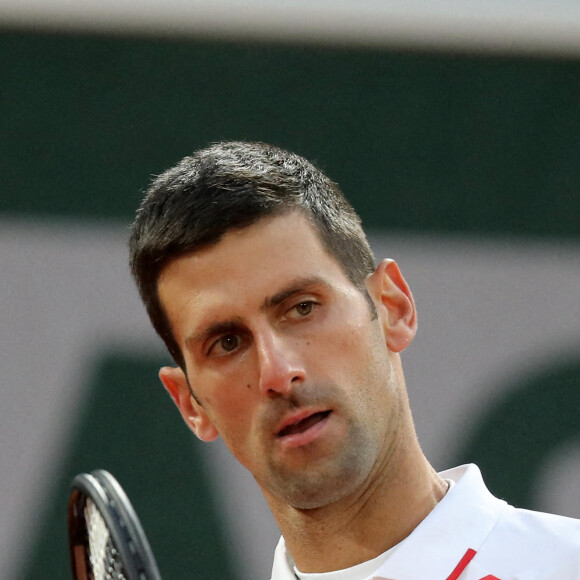 Novak Djokovic lors du tournoi de tennis des Internationaux de Roland Garros à Paris. Le 3 octobre 2020 © Dominique Jacovides / Bestimage