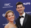 Novak Djokovic et sa femme Jelena Ristic lors de la soirée des "Laureus World sports Awards" à Monaco, le 18 février, 2019. © Claudia Albuquerque/Bestimage