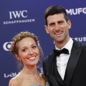 Novak Djokovic et sa femme Jelena Ristic lors de la soirée des "Laureus World sports Awards" à Monaco, le 18 février, 2019. © Claudia Albuquerque/Bestimage