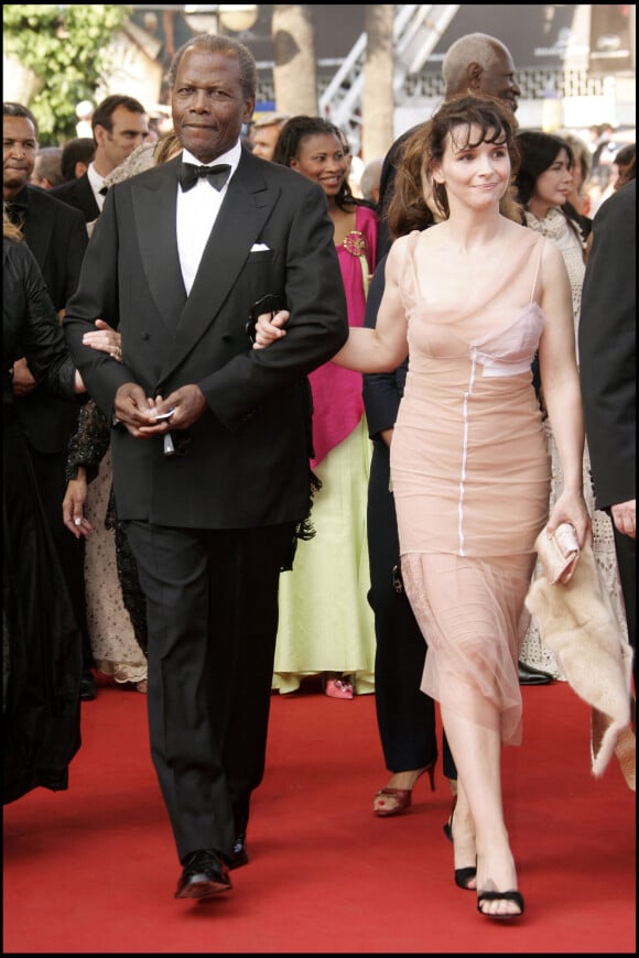 Sidney Poitier et Juliette Binoche au Festival de Cannes