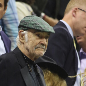 Sean Connery et sa femme Micheline Roquebrune assistent à un match de tennis au US Open Tennis 2017