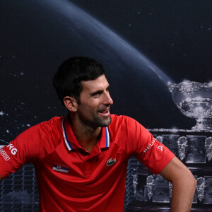 Novak Djokovic rejoint la sélection serbe pour disputer la Coupe Davis (25 novembre - 5 décembre 2021) face à l'Autriche et l'Allemagne dans le groupe F. Innsbruck. Le 24 novembre 2021.