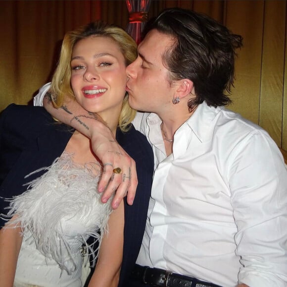 Brooklyn Beckham et sa fiancée Nicola Ann Peltz. Janvier 2022.