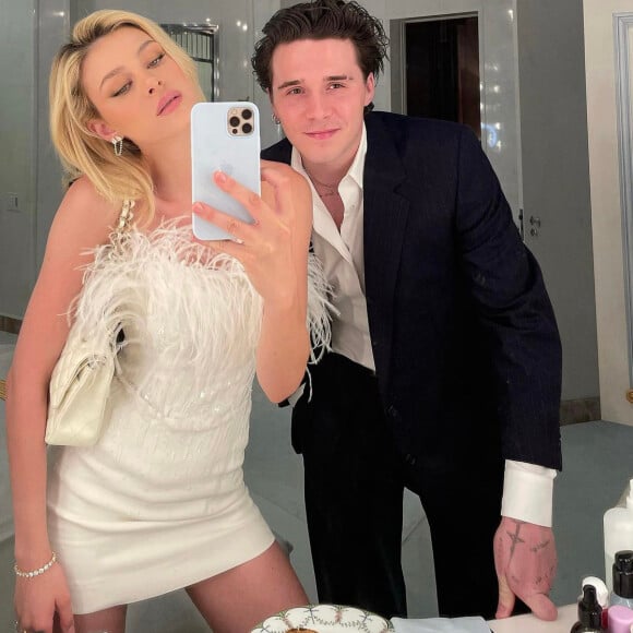 Brooklyn Beckham et sa fiancée Nicola Ann Peltz. Janvier 2022.