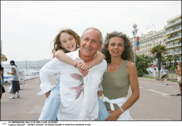 Patrice Laffont, sa femme Valérie et leur fille Mathilde à Nice.
