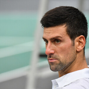 Novak Djokovic remporte la finale homme du Rolex Paris Masters face à Daniil Medvedev le 7 novembre 2021. © Veeren/Bestimage