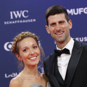 Novak Djokovic et sa femme Jelena Ristic lors de la soirée des "Laureus World sports Awards" à Monaco, le 18 février, 2019. © Claudia Albuquerque/Bestimage