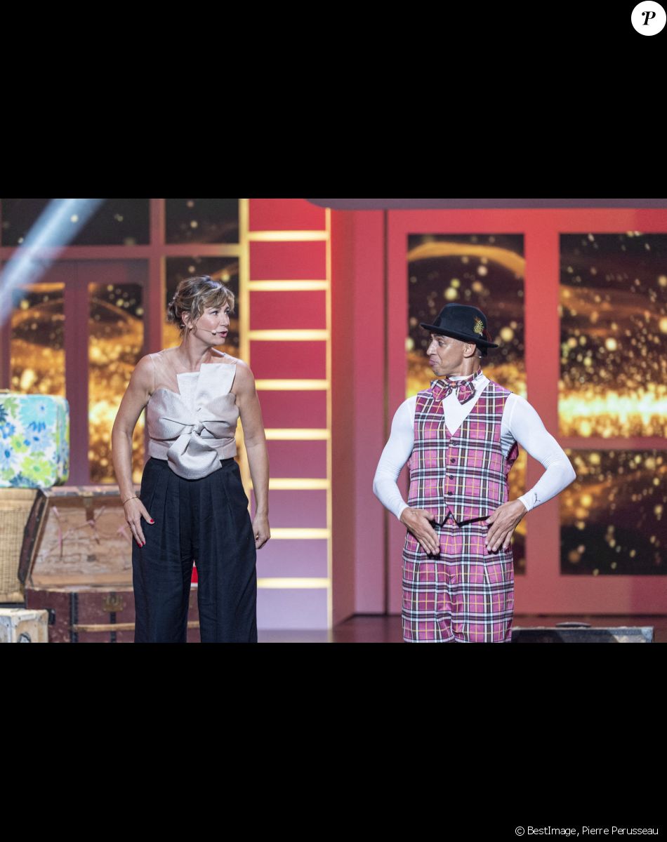 Exclusif - Virginie Hocq et Salah - Enregistrement de l'émission "Spectaculaire" à Paris, diffusée le 15 janvier sur France 2. © Pierre Perusseau / Bestimage