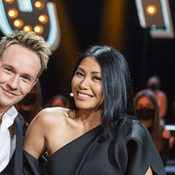 Exclusif - Cyril Féraud et Anggun - Enregistrement de l'émission "Spectaculaire" à Paris, diffusée le 15 janvier sur France 2. © Pierre Perusseau / Bestimage