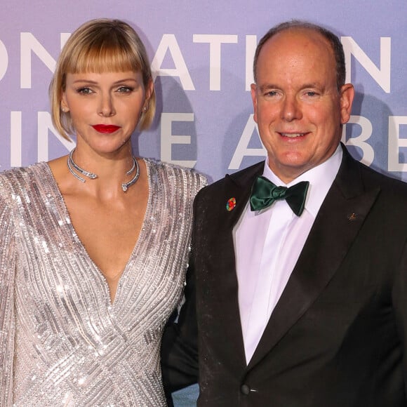 Albert de Monaco, la princesse Charlene - Photocall du gala "Monte-Carlo Gala for Planetary Health". © Jean-Charles Vinaj / Pool Monaco / Bestimage