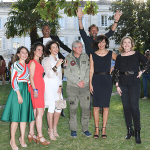 Claire Morin, Elsa Zylberstein, Ary Abittan, Claude Lelouch, Stéphane De Groodt, Marianne Denicourt et Agnès Soral lors de la 12ème édition du festival du Film Francophone d'Angoulême, France, le 22 août 2019. © Coadic Guirec/Bestimage