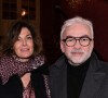 Pascal Praud et sa compagne Catherine lors de la première de la pièce de théâtre "L'avare" au Théâtre des Variétés à Paris le 15 janvier 2022 © Rachid Bellak / Bestimage 