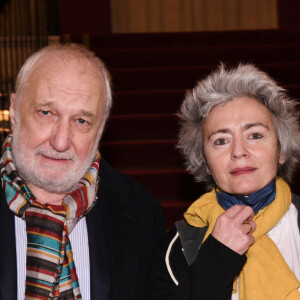 François Berléand et sa compagne Alexia Strési lors de la première de la pièce de théâtre "L'avare" au Théâtre des Variétés à Paris le 15 janvier 2022 © Rachid Bellak / Bestimage 