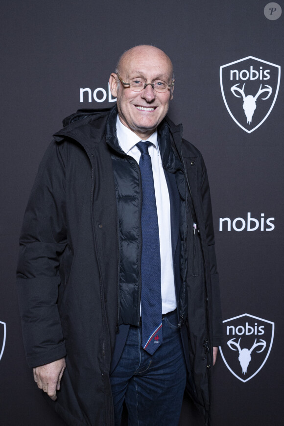 Exclusif - Bernard Laporte (président de la Fédération française de rugby) - Nobis fête ses 15 ans en inaugurant sa nouvelle boutique dans le 2ème arrondissement de Paris, France, le 25 novembre 2021. © Pierre Perusseau/Bestimage$