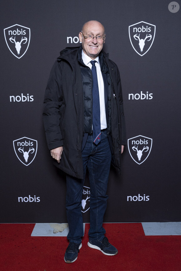 Exclusif - Bernard Laporte (président de la Fédération française de rugby) - Nobis fête ses 15 ans en inaugurant sa nouvelle boutique dans le 2ème arrondissement de Paris, France, le 25 novembre 2021. © Pierre Perusseau/Bestimage$