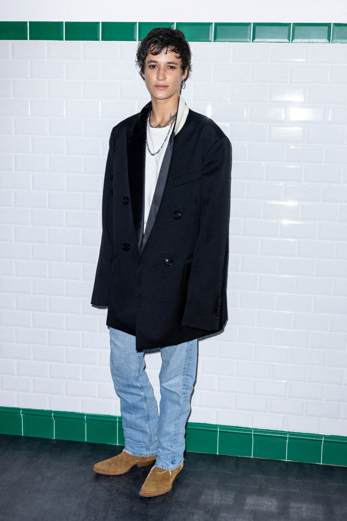 Agathe Model Photo : Agathe Mougin au photocall du défilé Ami automne-hiver 2022/ ...