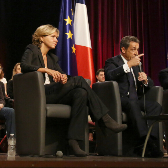 Valérie Pecresse, Nicolas Sarkozy, Gérard Larcher - Nicolas Sarkozy, en meeting à Velizy-Villacoublay dans les Yvelines