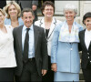 Les femmes ministres du gouvernement Fillon avec le président Nicolas Sarkozy : Michèle Alliot-Marie, Valérie Pécresse, Christine Boutin, Christine Lagarde et Rachida Dati à l'Elysée en 2007