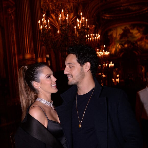 Exclusif - Iris Mittenaere et son compagnon Diego El Glaoui - Dîner Etam après le défilé Etam Live Show 2021 à l'Opéra Garnier à Paris, le 4 octobre 2021. © Rachid Bellak / Bestimage 