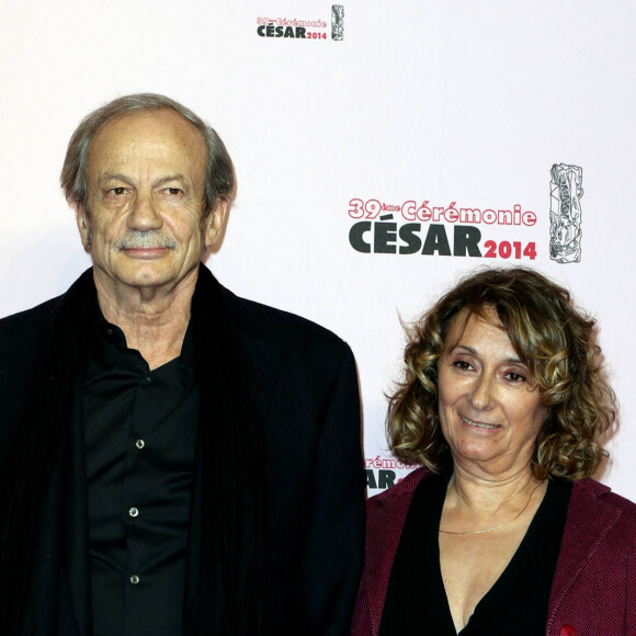 Patrick Chesnais et sa femme Josiane Stoléru - Arrivées Exterieur - 39ème cérémonie des Cesar au théâtre du Châtelet à Paris Le 28 Février 2014 