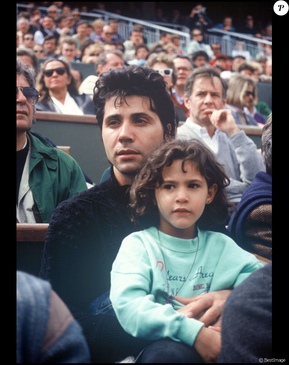 Archives - Jean-Luc Lahaye et sa fille Margaux à Roland-Garros en 1989.