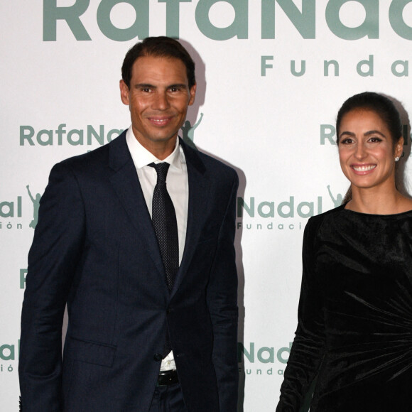 Rafael Nadal, sa femme Xisca Perello - Photocall de la cérémonie du 10ème anniversaire de la fondation Rafael Nadal à Madrid le 18 novembre 2021.