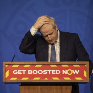 Le Premier ministre Boris Johnson lors d'un point de presse sur le coronavirus (Covid-19) au Downing Street à Londres, Royaume Uni