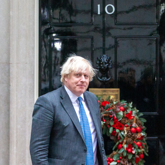 Le Premier ministre britannique Boris Johnson reçoit le Sultan d'Oman, Haïtham ben Tariq au 10 Downing Street à Londres, le 16 décembre 2021.