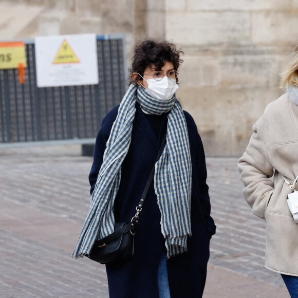 Audrey Tautou - Arrivées aux obsèques (bénédiction) de Gaspard Ulliel en l'église Saint-Eustache à Paris. Le 27 janvier 2022 © Jacovides-Moreau / Bestimage