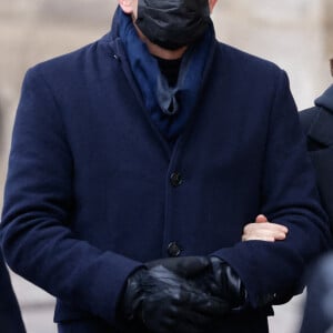 Jérémie Renier - Arrivées aux obsèques (bénédiction) de Gaspard Ulliel en l'église Saint-Eustache à Paris. Le 27 janvier 2022 © Jacovides-Moreau / Bestimage