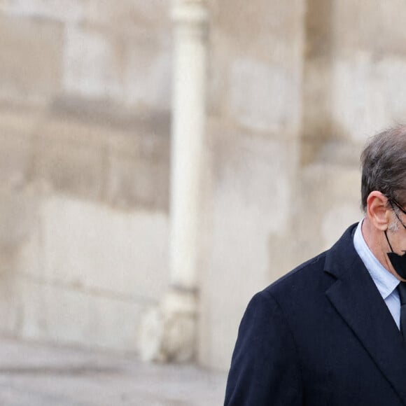 Vincent Lindon - Arrivées aux obsèques (bénédiction) de Gaspard Ulliel en l'église Saint-Eustache à Paris. Le 27 janvier 2022 © Jacovides-Moreau / Bestimage