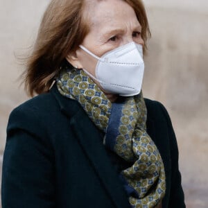 Nathalie Baye - Arrivées aux obsèques (bénédiction) de Gaspard Ulliel en l'église Saint-Eustache à Paris. Le 27 janvier 2022 © Jacovides-Moreau / Bestimage