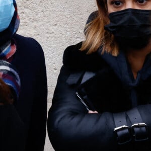 Manu Payet, Alice Belaïdi - Arrivées aux obsèques (bénédiction) de Gaspard Ulliel en l'église Saint-Eustache à Paris. Le 27 janvier 2022 © Jacovides-Moreau / Bestimage