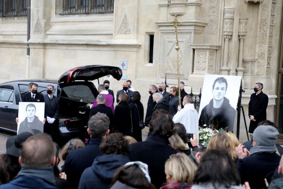Sorties des obsèques (bénédiction) de Gaspard Ulliel en l'église Saint-Eustache à Paris. Le 27 janvier 2022 © Jacovides-Moreau / Bestimage