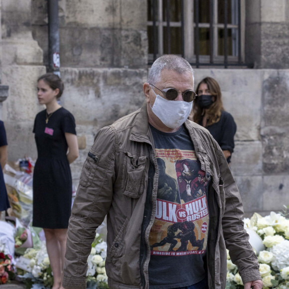 Jean-Marie Bigard - Obsèques de Jean-Paul Belmondo en l'église Saint-Germain-des-Prés, à Paris. Le 10 septembre 2021. © Cyril Moreau / Bestimage