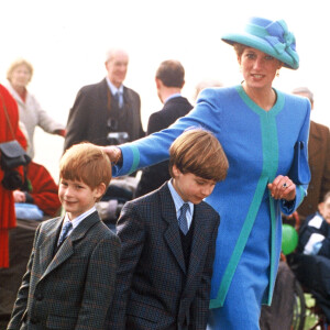 Lady Diana et ses fils, le prince William et le prince Harry, en 1991.