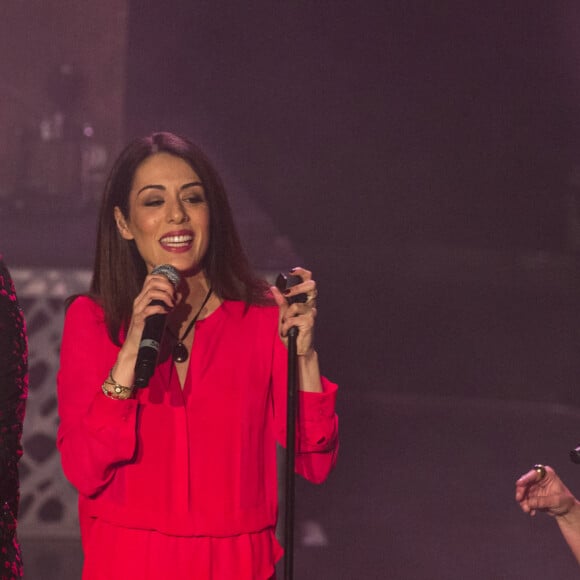 Chimène Badi, Sofia Essaïdi, Julie Zenatti en concert au théâtre Sébastopol à Lille dans le cadre de leur tournée "Méditerranéennes". Lille, le 10 mars 2018. © Stéphane Vansteenkiste/Bestimage 