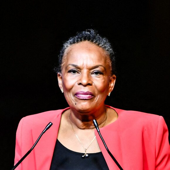 Christiane Taubira, candidate à l'élection présidentielle, est en meeting à Bordeaux le 27 janvier 2022.