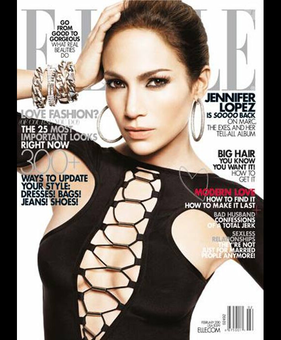 Jennifer Lopez en couverture de Elle
