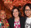 Christiane Taubira, Anne Hidalgo (Maire de Paris et présidente du C40) et Audrey Pulvar - 3ème conférence annuelle du mouvement "Women4Climate" à la Mairie de Paris le 21 février 2019.