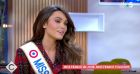 Diane Leyre (Miss France 2022) recadrée par Sylvie Tellier en direct dans "C à vous", sur France 5.