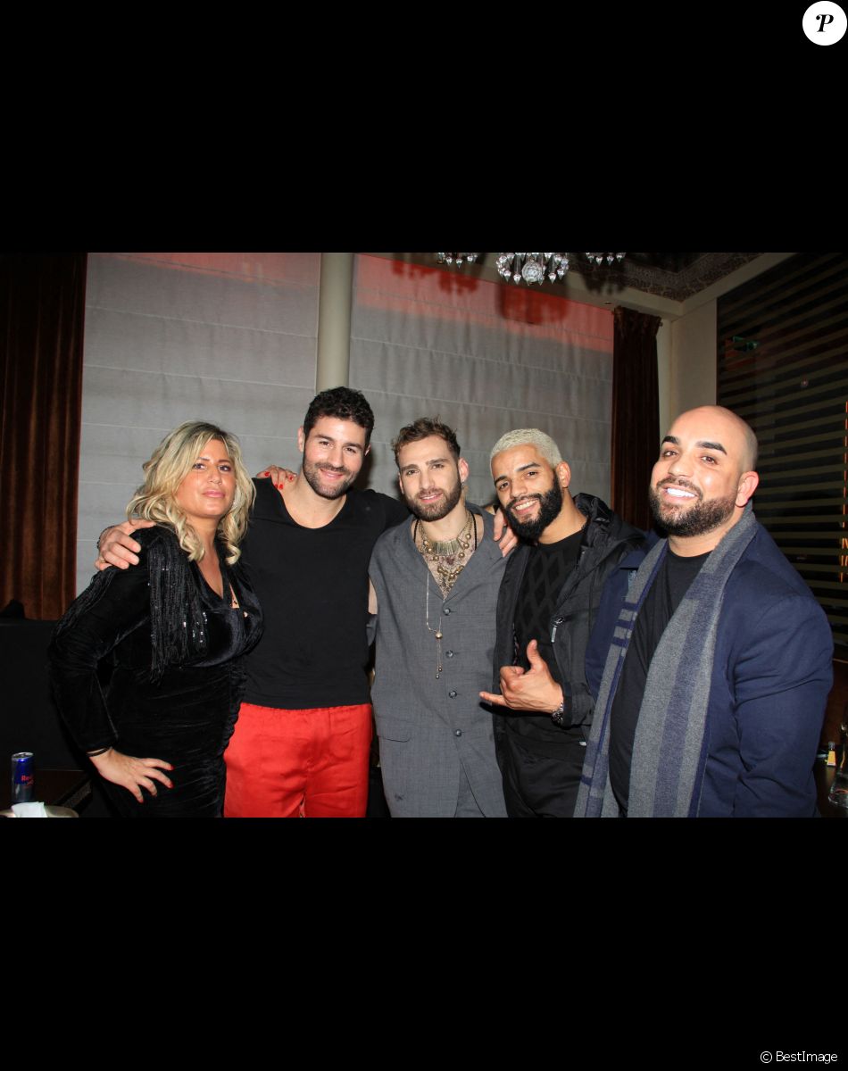 Exclusif - Lukas Abdul, Brahim Zaibat, Noam Chouat - Lancement du restaurant "Festif chez Noura", gastronomie libanaise, à Paris. Le 3 janvier 2022. © Baldini / Perusseau / Bestimage