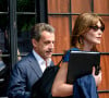 Carla Bruni-Sarkozy et son mari l'ancien Président Nicolas Sarkozy quittent un hôtel de New York le 14 juin 2017