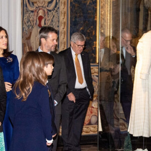 La princesse Mary, le prince Frederik et leurs enfants le prince Vincent, la princesse Josephine et la princesse Isabella - Ouverture de l'exposition "H.K.H. Crown Princess Mary 1972-2022", à l'occasion du 50ème anniversaire de la princesse Mary de Danemark, à Hillrod. Le 3 février 2022