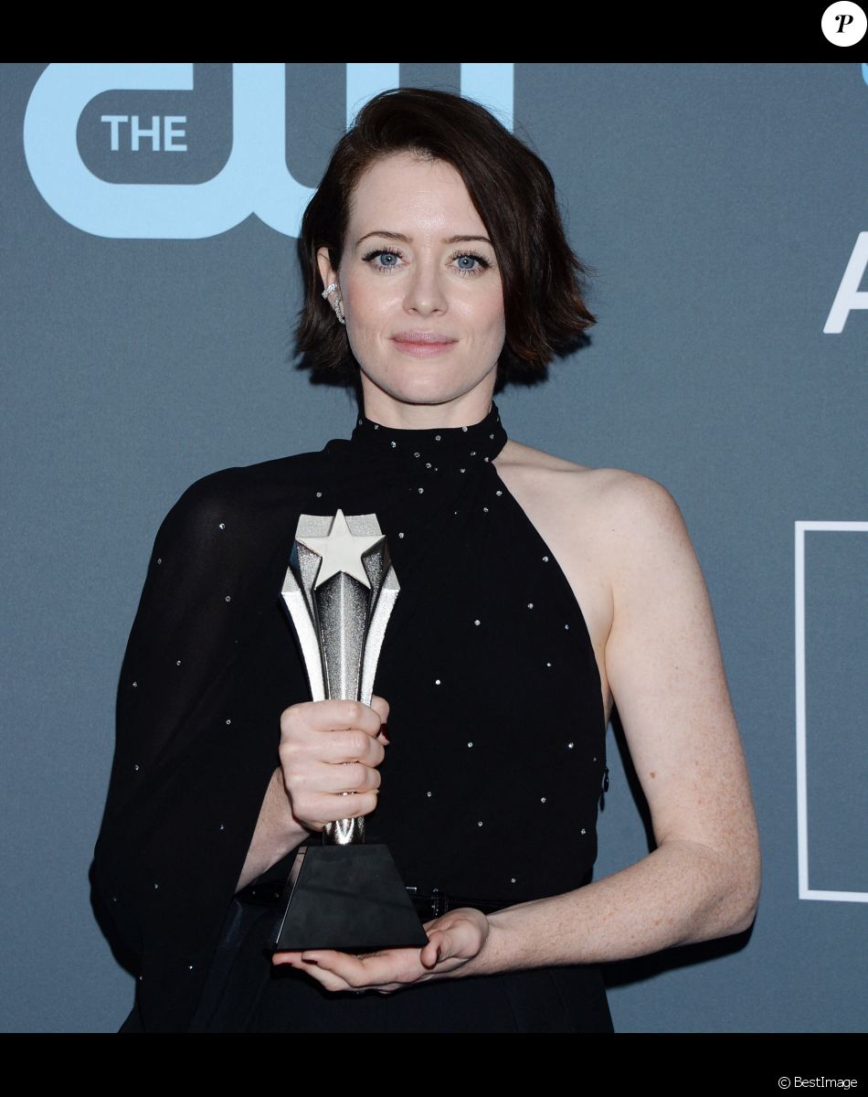 Claire Foy à la press room de la soirée des 24ème Critics Choice Awards au Barker Hangar à Santa Monica, Los Angeles, Californie, Etats-Unis, le 13 janvier 2019.