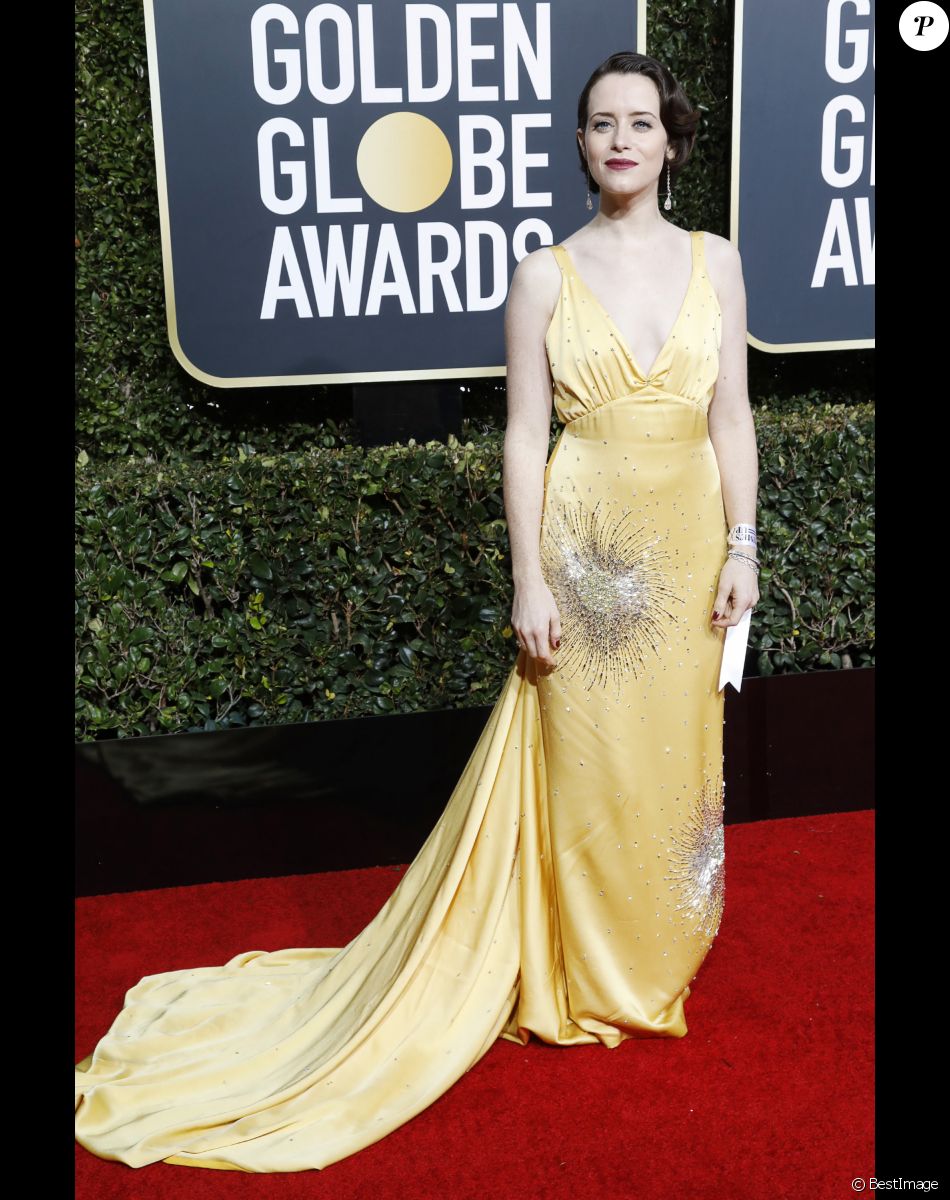 Claire Foy au photocall de la 76ème cérémonie annuelle des Golden Globe Awards au Beverly Hilton Hotel à Los Angeles, Californie, Etats-Unis, le 6 janver 2019.