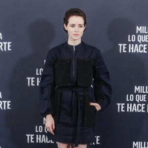 Claire Foy au photocall du film "Millénium : Ce qui ne me tue pas" à l'hôtel Villamagna à Madrid le 30 octobre 2018. 